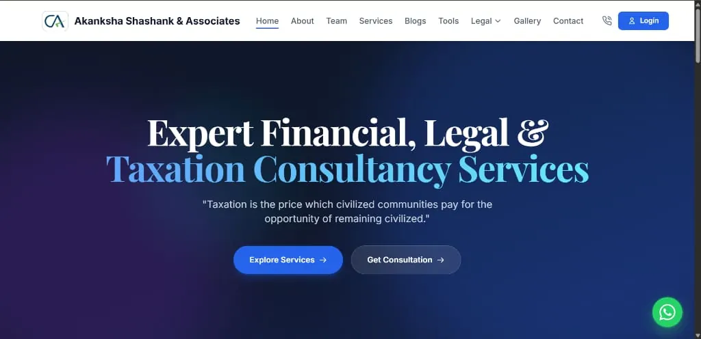 Akanksha Shashank & Associates — interface preview