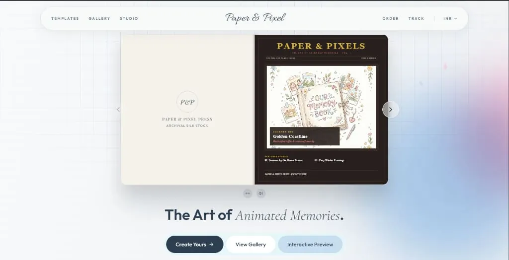 Paper & Pixel — interface preview