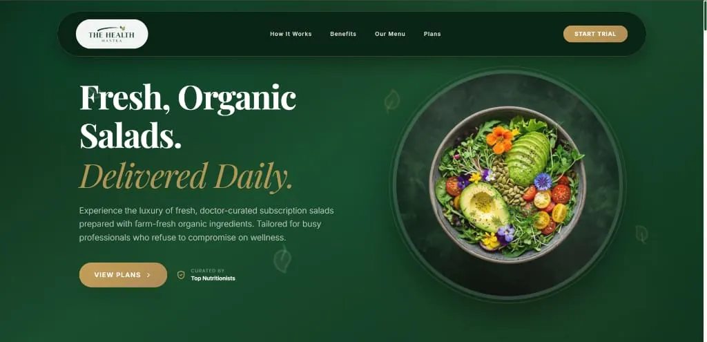 The Health Mantra — interface preview